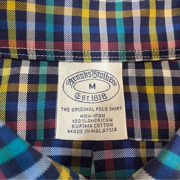 Brooks Brothers Men’s Shirt Medium Supima Cotton Plaid Long Sleeve Non-Iron - Picture 14 of 16